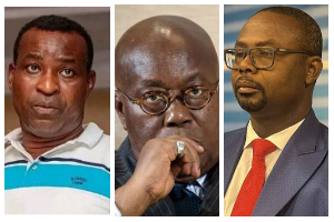 According to David Vondee (R), Akufo-Addo (M) should be blamed for Wontumi's (L) conviction According to David Vondee (R), Akufo-Addo (M) should be blamed for Wontumi's (L) conviction