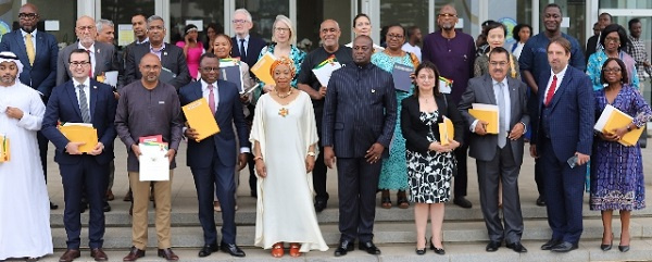 Shirley Ayorkor Botchwey and the awardees in a group photograph