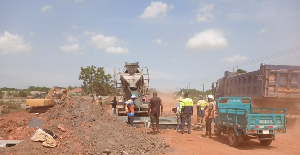 An ongoing road construction at the Afienya-New Jerusalem-Apolonia stretch