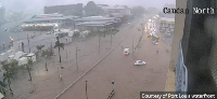 Devastation to the capital city is shown here on CCTV footage
