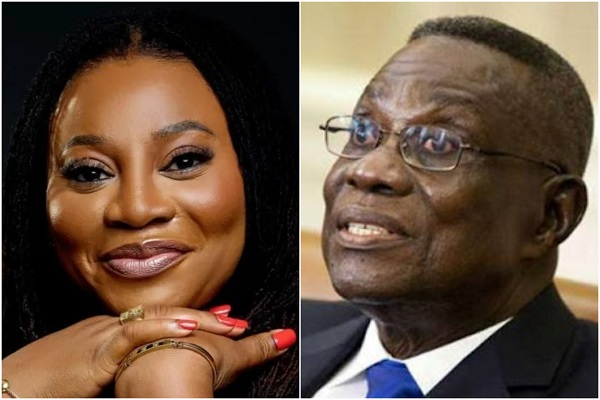 Charlotte Osei (L) has credited her LLM to the late Professor John Atta Mills (R)