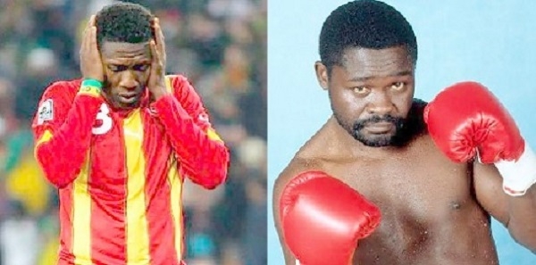 Asamoah Gyan (left), and Azumah Nelson (right)