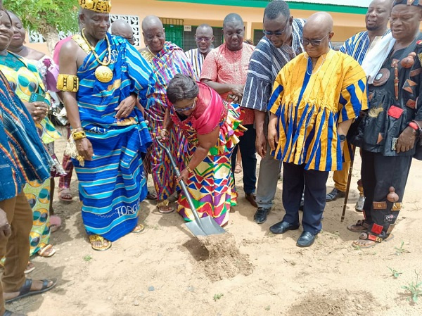 Akosua Frema Osei-Opare breaking the ground