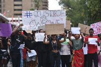Johannesburg community members march for Justice for Cwecwe a seven-year-old pupil was raped