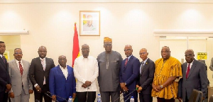 Finance Minister, Dr Ato Forson with members of the Board of Consolidated Bank Ghana Limited (CBG)