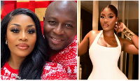 Nana Akua Addo with her husband (L) and alleged side chick Esi Boss (R)