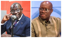 Acting Rent Control Commissioner, Frederick Opoku(L) and Finance Minister Dr Cassiel Ato Forson(R)