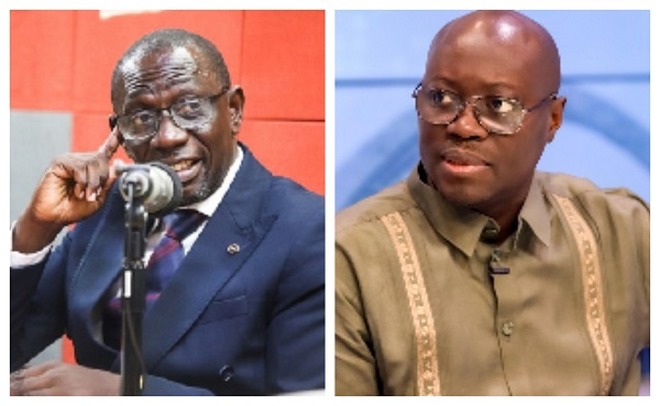 Acting Rent Control Commissioner, Frederick Opoku(L) and Finance Minister Dr Cassiel Ato Forson(R)
