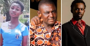Mr. Konadu (Middle) has accused Black Sherif of taking advantage of her daughter's death