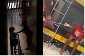 The two videos show two ladies bullying two other ladies