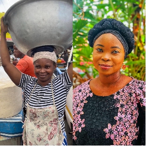 Akos has been a head porter in Accra for a while  so as to support her 4 children