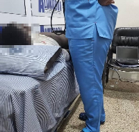 Abraham Sambou receiving treatment at the Police Hospital in Accra