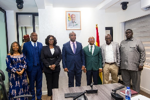 Deputy Minister for Finance, Thomas Nyarko Ampem with members of the new NIC Board