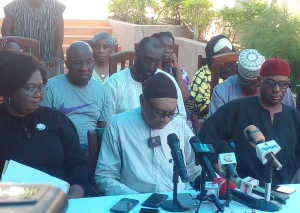 Head of the Abu Banda family, Alhaji Mohammed Abu Banda addressing a press conference