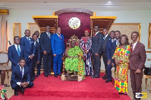The leadership in a group photo with Okyenhene