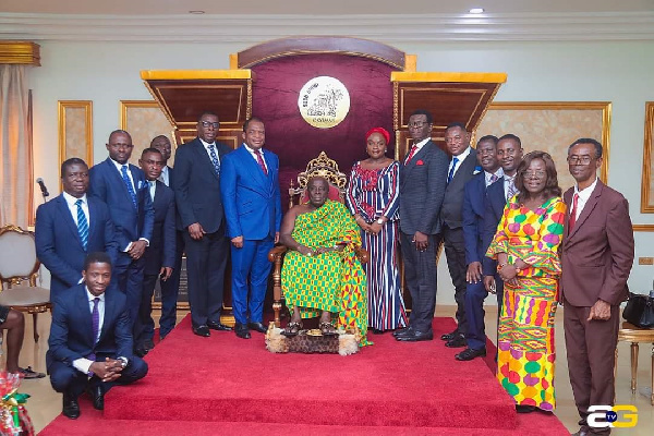 The leadership in a group photo with Okyenhene