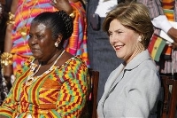 Theresa Kufuor with Laura Bush when she visited Ghana