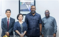 Dr. Matthew Opoku Prempeh with officials from the Japan International Co-operation Agency (JICA)