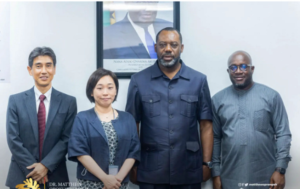 Dr. Matthew Opoku Prempeh with officials from the Japan International Co-operation Agency (JICA)