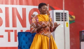 Afua Asantewaa attempts to break the longest singing marathon record by an individual