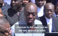 Justin Frimpong Kodua and some NPP members addressing journalists