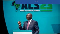 President William Ruto addressing participants during the Africa Climate Summit in Nairobi, Kenya
