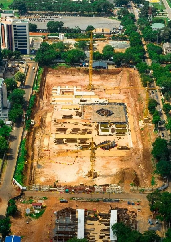 Aerial view of the National Cathedral Construction site