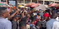 Dr. Mahamudu Bawumia, stormed the central market in Ho on Thursday afternoon