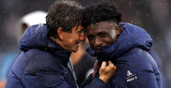 Kudus Mohammed and Tottenham manager Thomas Frank