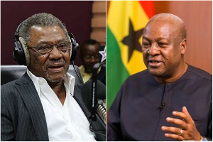 Cadman Atta Mills (L) calls out President Mahama (R) over fight against galamsey
