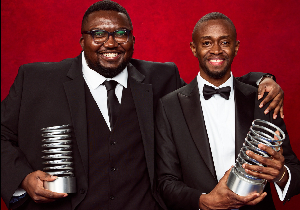Kwaw Fletcher Frimpong, Dominic Damoah pictured with the award