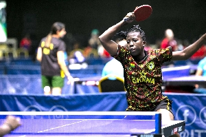 One of the players who represented Ghana in the Women's Table Tennis