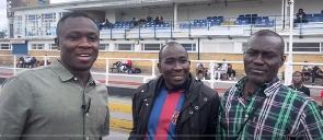 Robert Eshun (right) with Saddick Adams (left) and a friend