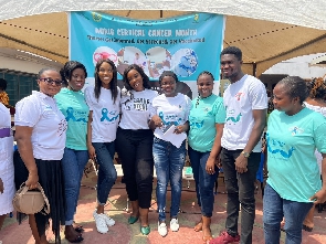 Dr  Dr. Louisa Satekla-Ansong with some volunteers at the event