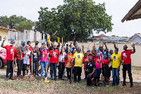 Some of the church members during a clean-up exercise