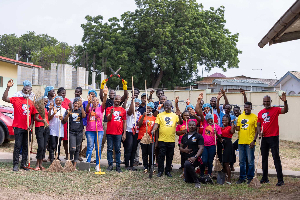 Some of the church members during a clean-up exercise