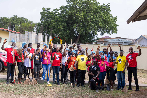 Some of the church members during a clean-up exercise