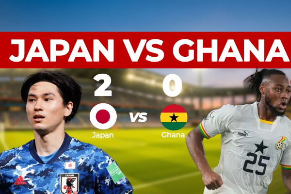 Watch highlights of Ghana's 2-0 defeat against Japan