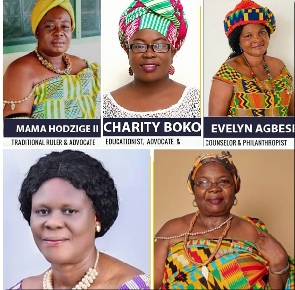 The five women who were honoured for their works in the Volta Region