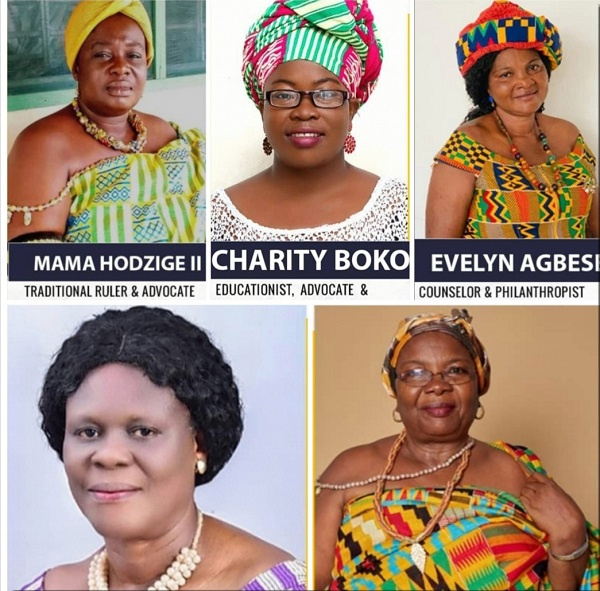 The five women who were honoured for their works in the Volta Region