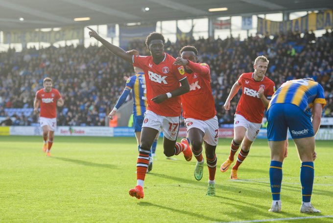 Jes Rak-Sakyi  celebrates a goal