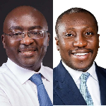 Photo collage of Dr Mahamudu Bawumia (L) and Osahen Afenyo-Markin (R)
