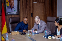 Energy Minister welcoming the US delegation to his office