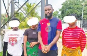 A father arrested for trafficking children for money