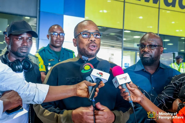 Ghana’s High Commissioner to South Africa, Benjamin Quarshie speaking to the media