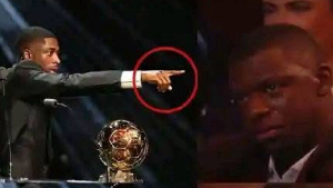 Dembele pointed to Moustapha during his speech at the Ballon d'Or ceremony