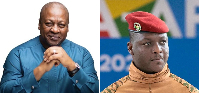 A photo collage of John Mahama (L) and Ibrahim Traoré