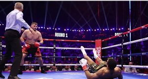 Anthony Joshua was knocked down twice during fight with Fury Anthony Joshua was knocked down twice during fight with Fury
