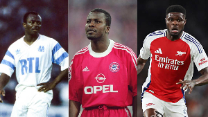 Abedi Pele (R), Sammy Kuffour (M) and Thomas Partey (R)