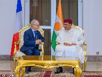 Ambassador Sylvain Itte with ousted Nigerien president Mohamed Bazoum